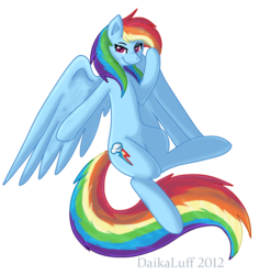 Size: 727x735 | Tagged: safe, artist:daikaluff, rainbow dash, pony, g4, female, solo