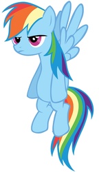 Size: 1600x2786 | Tagged: safe, rainbow dash, pegasus, pony, dragonshy, g4, my little pony: friendship is magic, female, flying, mare, simple background, solo, vector, white background