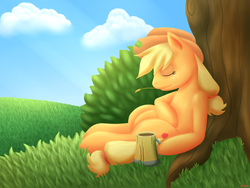 Size: 1600x1200 | Tagged: safe, artist:shrineheart, applejack, earth pony, pony, g4, female, solo