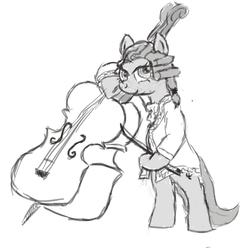 Size: 600x596 | Tagged: artist needed, safe, octavia melody, earth pony, pony, g4, 30 minute art challenge, cello, costume, female, musical instrument, solo