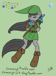 Size: 509x700 | Tagged: safe, artist:cross-cjr, octavia melody, earth pony, semi-anthro, g4, 30 minute art challenge, costume, female, solo, the legend of zelda