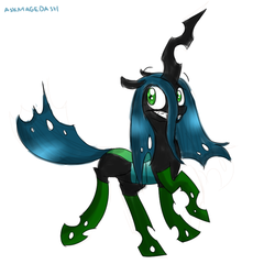 Size: 748x814 | Tagged: safe, artist:magetasticpony, queen chrysalis, changeling, changeling queen, g4, 30 minute art challenge, clothes, female, socks