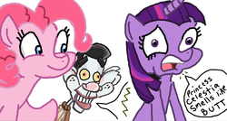 Size: 698x374 | Tagged: safe, pinkie pie, twilight sparkle, g4, charlie ho-tep, crossover, sam and max, xk-class end-of-the-world scenario
