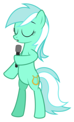 Size: 3401x5580 | Tagged: safe, artist:puetsua, lyra heartstrings, earth pony, pony, g4, absurd resolution, bipedal, earth pony lyra heartstrings, female, microphone, race swap, simple background, singing, solo, transparent background, vector