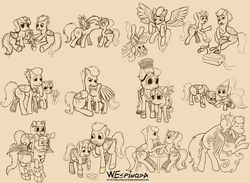 Size: 800x587 | Tagged: safe, artist:willygalleta, oc, oc only, pegasus, pony, commission, cosplay, cuddling, kissing, romantic, sketch, sketch dump