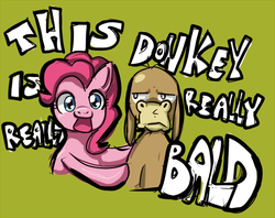 Size: 600x475 | Tagged: safe, artist:first-blush, cranky doodle donkey, pinkie pie, donkey, earth pony, pony, g4, simple background