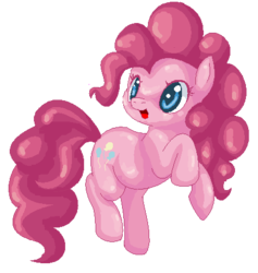 Size: 427x451 | Tagged: safe, artist:twiddledittle, pinkie pie, earth pony, pony, g4, cute, diapinkes, female, ms paint, open mouth, pixel art, simple background, solo, transparent background