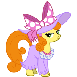 Size: 3000x3000 | Tagged: safe, artist:longsummer, carrot top, golden harvest, earth pony, pony, g4, clothes, dress, female, hat, simple background, solo, transparent background, vector