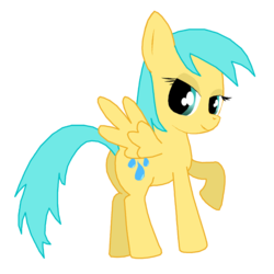 Size: 801x800 | Tagged: safe, artist:proteusiii, sunshower raindrops, pony, g4, bedroom eyes, butt, looking at you, looking back, looking back at you, plot, simple background, solo, sunshower rainbutt, transparent background