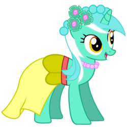 Size: 5000x5000 | Tagged: safe, artist:longsummer, lyra heartstrings, pony, unicorn, g4, absurd resolution, bridesmaid dress, clothes, dress, female, mare, simple background, solo, transparent background, vector