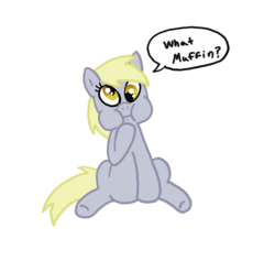 Size: 1920x1820 | Tagged: safe, artist:artdude529, derpy hooves, pegasus, pony, g4, aweeg*, dialogue, female, simple background, smiling, solo, speech bubble, suspiciously absent muffin, transparent background
