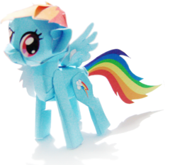 Size: 716x664 | Tagged: safe, artist:kna, rainbow dash, pony, g4, papercraft, photo
