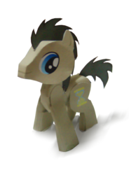 Size: 624x850 | Tagged: safe, artist:kna, doctor whooves, time turner, pony, g4, papercraft, photo, simple background, transparent background