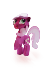 Size: 823x1224 | Tagged: safe, artist:kna, cheerilee, earth pony, pony, g4, female, open mouth, papercraft, photo, raised hoof, simple background, smiling, solo, transparent background