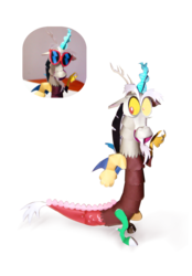 Size: 1036x1488 | Tagged: safe, artist:kna, discord, draconequus, g4, male, papercraft, photo, simple background, transparent background