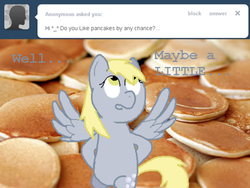 Size: 500x375 | Tagged: safe, artist:askmspaintderpy, derpy hooves, pegasus, pony, g4, ask, female, mare, pancakes, tumblr