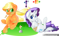 Size: 5609x3443 | Tagged: safe, artist:mrw32, applejack, rarity, earth pony, pony, unicorn, g4, female, lasso, lesbian, mare, rope, ship:rarijack, shipping, simple background, transparent background