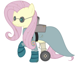 Size: 3230x2715 | Tagged: safe, artist:avastindy, fluttershy, robot, g4, mare vs machine, medic, medic (tf2), simple background, team fortress 2, transparent background