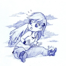 Size: 809x809 | Tagged: safe, artist:kgx347, rainbow dash, human, g4, humanized, sketch