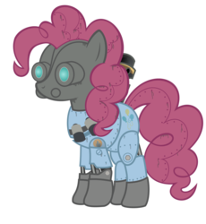 Size: 900x977 | Tagged: safe, artist:avastindy, pinkie pie, robot, g4, mann vs machine, mare vs machine, pyro (tf2), simple background, team fortress 2, transparent background