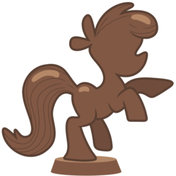 Size: 4000x4000 | Tagged: safe, artist:pikamander2, chocolate pony, g4, chocolate, simple background, statue, transparent background, vector