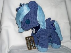 Size: 1024x768 | Tagged: safe, artist:masterplanner, princess luna, pony, g4, abacus, amigurumi, crochet, irl, photo, plushie, solo