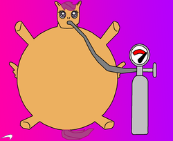 Size: 1024x835 | Tagged: safe, artist:vj-rabbit, scootaloo, g4, helium tank, inflation, scootablimp