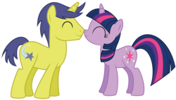 Size: 7000x4000 | Tagged: safe, artist:midnight--blitz, comet tail, twilight sparkle, pony, unicorn, g4, absurd resolution, duo, female, male, mare, nuzzling, ship:cometlight, shipping, simple background, stallion, straight, transparent background, unicorn twilight, vector