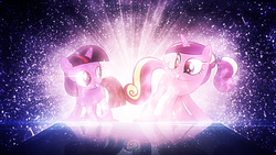 Size: 1024x576 | Tagged: safe, artist:tzolkine, princess cadance, twilight sparkle, g4, butt, butt shake, filly twilight sparkle, plot, sunshine sunshine