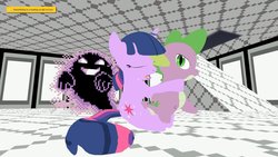 Size: 1280x720 | Tagged: safe, artist:genuine-azelf, spike, twilight sparkle, ghost, g4, crossover, pokémon