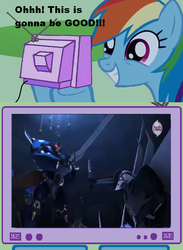 Size: 563x770 | Tagged: safe, rainbow dash, pony, g4, dreadwing, exploitable meme, hub logo, meme, starscream, transformers, tv meme