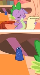 Size: 308x579 | Tagged: safe, screencap, spike, dragon, feeling pinkie keen, g4, cropped, ink, male, solo, when you see it