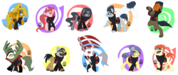 Size: 5360x2263 | Tagged: safe, artist:nabbiekitty, akatsuki, deidara, hidan, hoshigaki kisame, kakuzu, konan, naruto, pain (naruto), ponified, sasori, simple background, tobi, transparent background, uchiha itachi, uchiha obito, zetsu