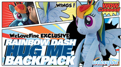 Size: 800x440 | Tagged: safe, rainbow dash, g4, backpack, cute, photo, welovefine