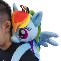 Size: 1000x1000 | Tagged: dead source, safe, rainbow dash, human, g4, backpack, cute, irl, photo, welovefine
