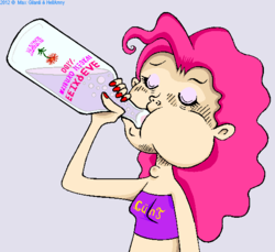 Size: 570x521 | Tagged: safe, artist:hellarmy, pinkie pie, human, .mov, party.mov, g4, drunk, humanized