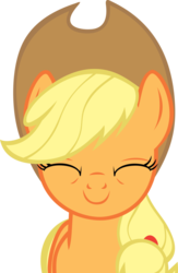 Size: 722x1105 | Tagged: safe, applejack, g4, happy, smiling, tired