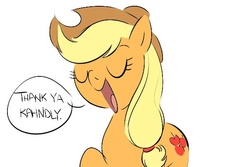 Size: 600x400 | Tagged: safe, applejack, earth pony, pony, g4, female, reaction image, solo