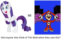 Size: 1164x768 | Tagged: safe, rarity, g4, season 3, domino's, domino's pizza, dominos, meta, the noid, yo noid