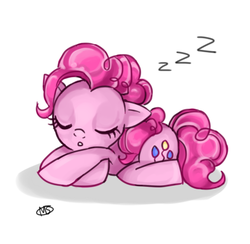 Size: 450x440 | Tagged: safe, artist:milk4ppl, pinkie pie, earth pony, pony, g4, female, sleeping, solo, zzz