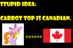 Size: 820x537 | Tagged: safe, carrot top, golden harvest, g4, canada, meme, yellow words