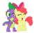 Size: 850x807 | Tagged: safe, artist:aleximusprime, apple bloom, spike, dragon, earth pony, pony, g4, adorabloom, bow, cute, daaaaaaaaaaaw, eyes closed, female, filly, happy, interspecies, male, one eye closed, open mouth, ship:spikebloom, shipping, simple background, smiling, straight, transparent background, vector