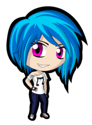 Size: 480x650 | Tagged: safe, artist:zantyarz, dj pon-3, vinyl scratch, human, g4, chibi, humanized, simple background, solo, transparent background