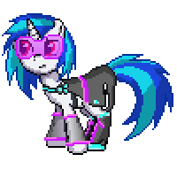 Size: 200x200 | Tagged: safe, artist:darksupasonic, dj pon-3, vinyl scratch, pony, g4, clothes, dress, female, pixel art, simple background, solo, transparent background