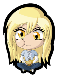 Size: 450x600 | Tagged: safe, artist:zantyarz, derpy hooves, human, g4, chibi, humanized, muffin