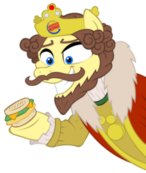 Size: 667x789 | Tagged: safe, artist:axlewolf, pony, burger king, ponified, simple background, solo, transparent background