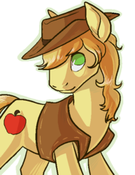 Size: 427x554 | Tagged: safe, artist:php27, braeburn, earth pony, pony, g4, clothes, cowboy hat, hat, male, simple background, smiling, solo, stallion, transparent background, vest
