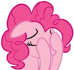 Size: 3000x2841 | Tagged: safe, artist:zachgamer77, pinkie pie, pony, g4, lesson zero, double facehoof, facehoof, female, simple background, solo, transparent background, vector