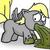 Size: 371x369 | Tagged: safe, artist:fimflamfilosophy, derpy hooves, pegasus, pony, fanfic:bubbles, rainbow dash presents, g4, filly, lowres, vomit