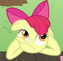 Size: 204x198 | Tagged: safe, edit, edited screencap, screencap, apple bloom, earth pony, pony, g4, ponyville confidential, bored, cropped, reaction image, thinking bloom